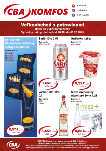 Katalogy / Nový veľkoobchodný leták CBA Komfos - foto