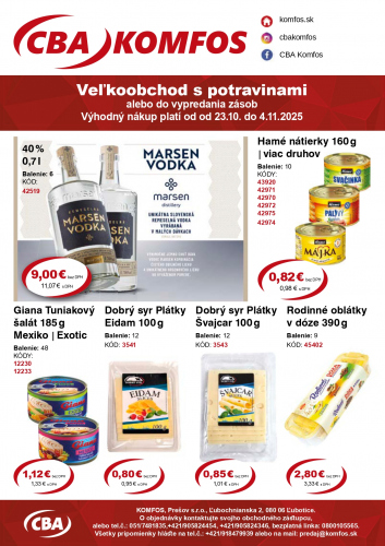 Katalogy / Nový veľkoobchodný leták CBA Komfos - foto