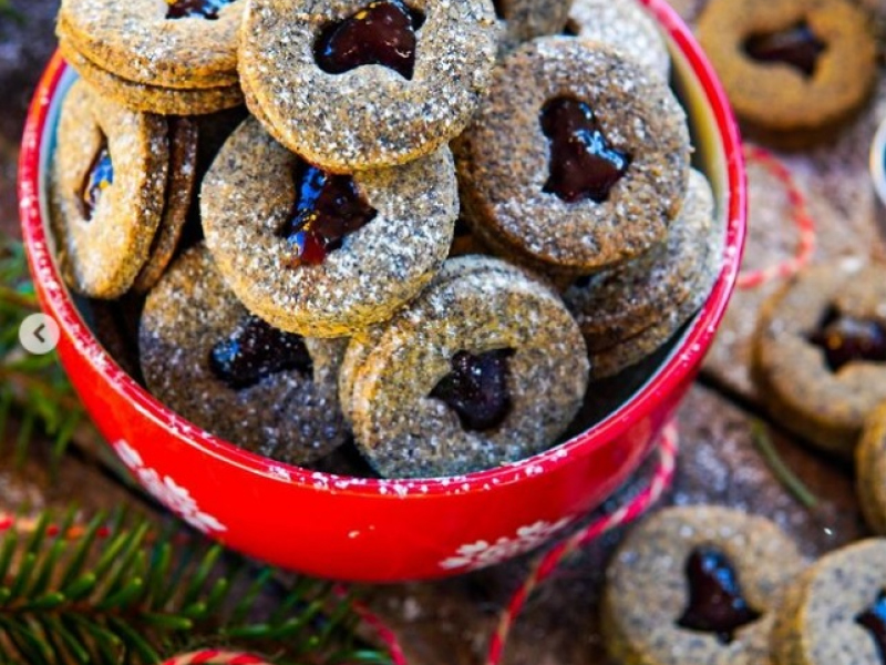 Makové linecké koláčiky