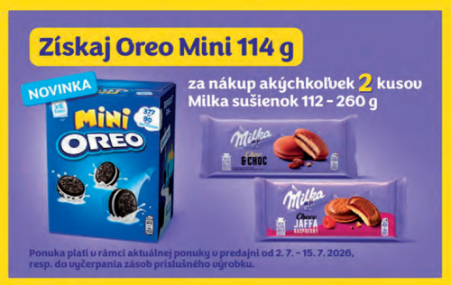 Za 2 Milky získaš sušienky grátis